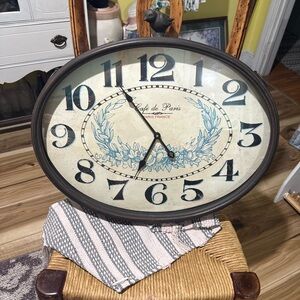Vintage Style Wall Clock with Black Frame